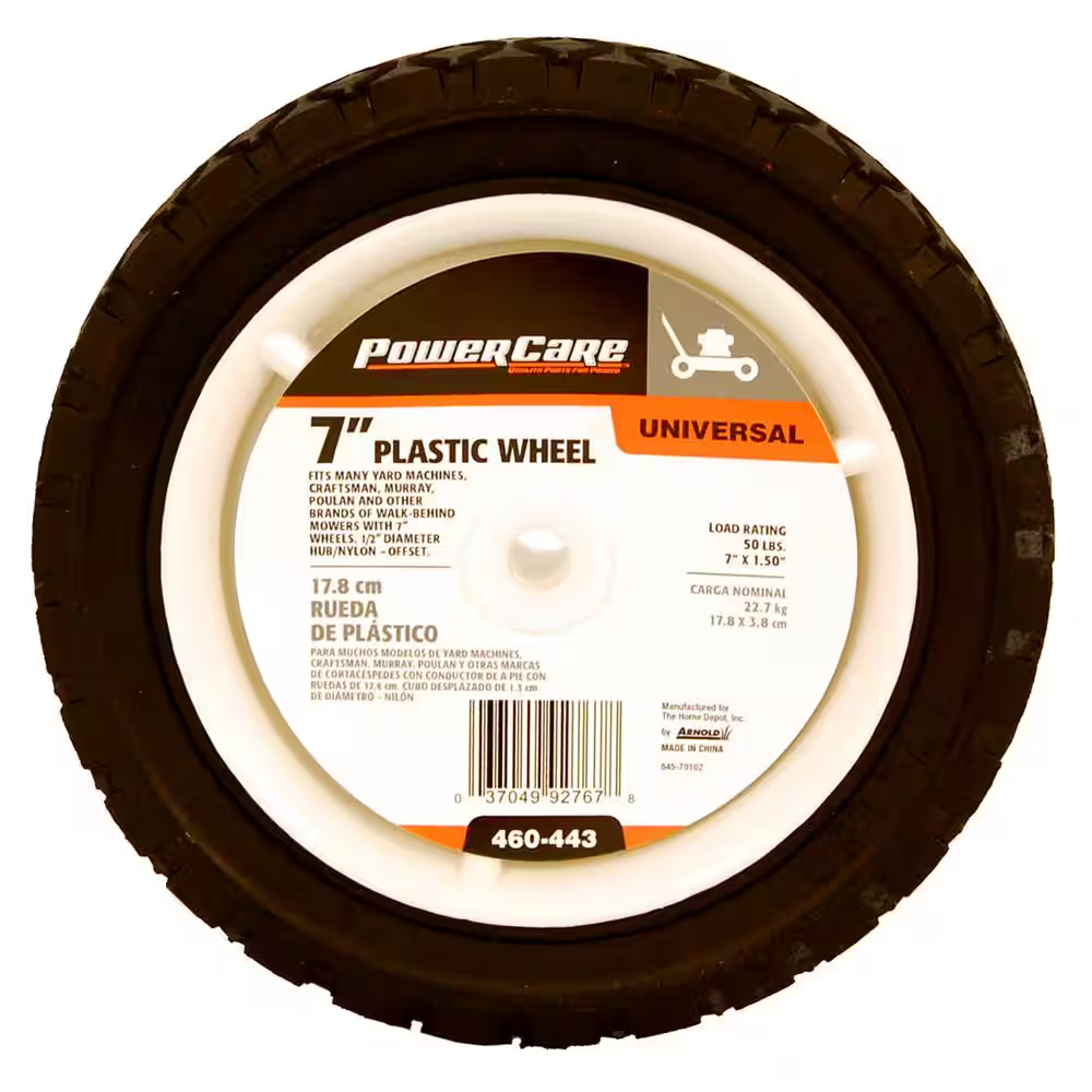 7 In. X 1.5 In. Universal Plastic Wheel for Lawn Mowers