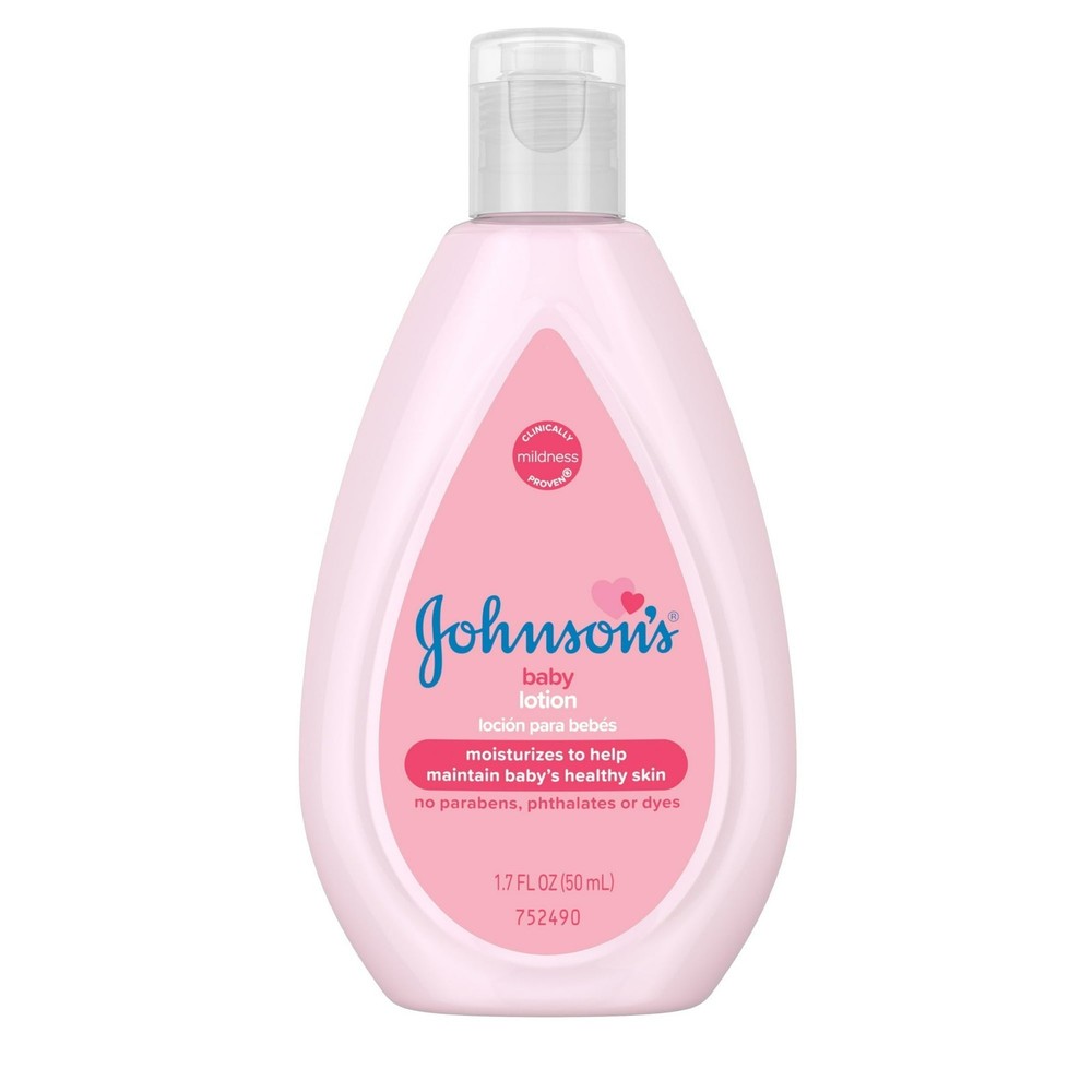 Johnson's Moisturizing Pink Baby Lotion, Coconut Oil Travel Size 1.7oz