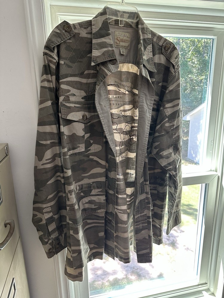 Cabelas Safari Series Vintage Hunting Shacket Jacket Size L Mens Field Shooting