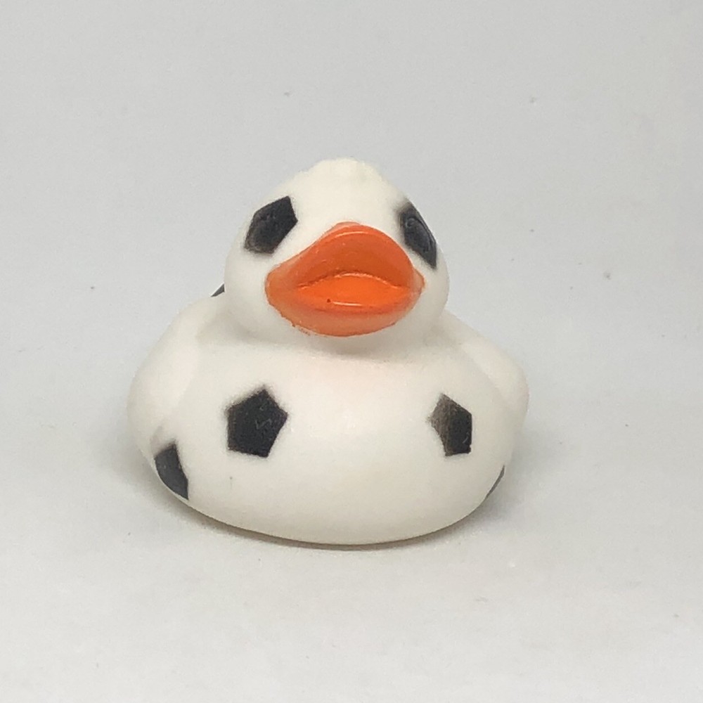 Soccer Ball Rubber Duck 2 Inch Sports Bath Toy for Kids Pool Jeep Fun