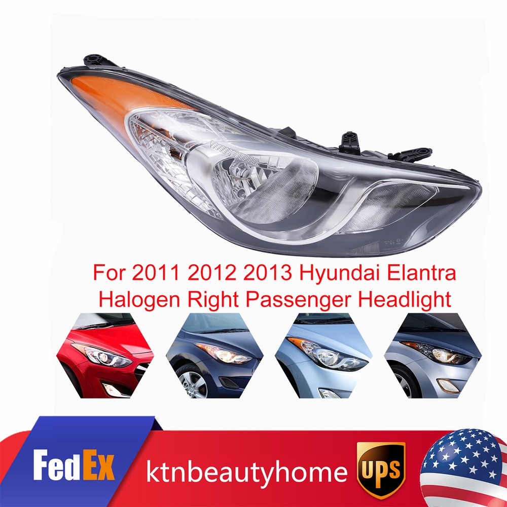 For Hyundai Elantra 2011 2012 2013 RH Headlight Right Passenger Side Headlamp