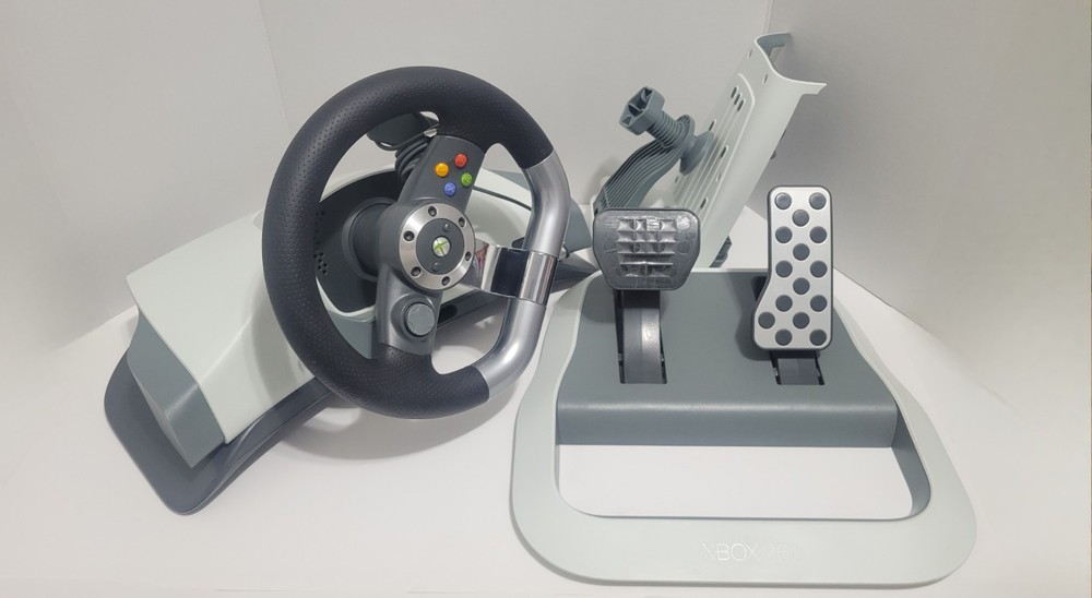 Xbox 360 Wireless Racing Wheel with Pedals and Mounting Clamp