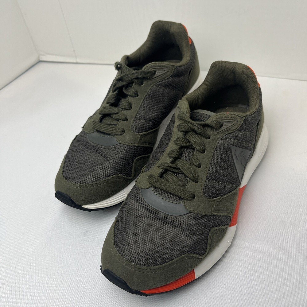 Le Coq Sportif Khaki Green Accent Orange Athletic Sneakers Women’s Size 6