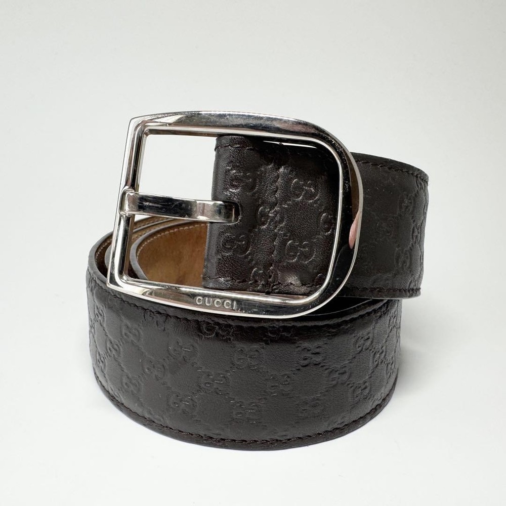 GUCCI GG interlocking buckle belt in brown leather with authentic Italian craftsmanship