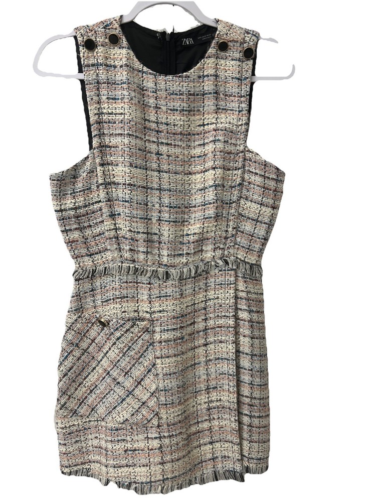 Zara Multicolored Tweed Sleeveless Short  Romper Size S