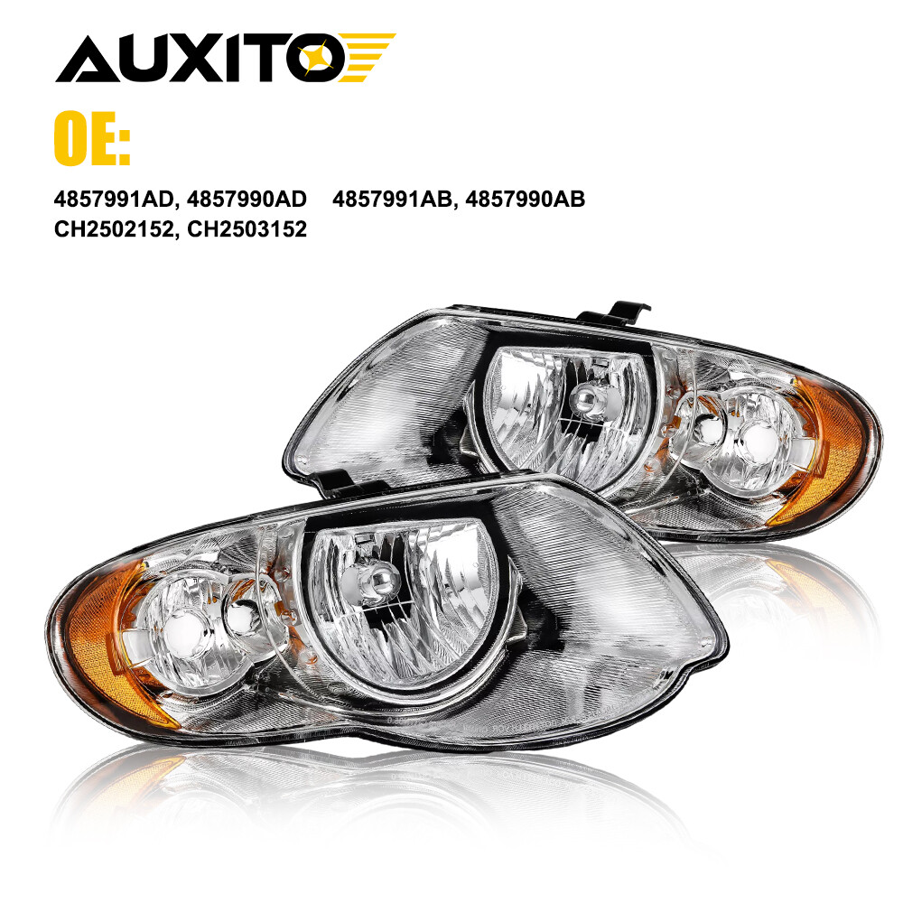 Headlights Assembly Pair For 2005-2007 Chrysler Town&Country 3.3L 3.8L 12V