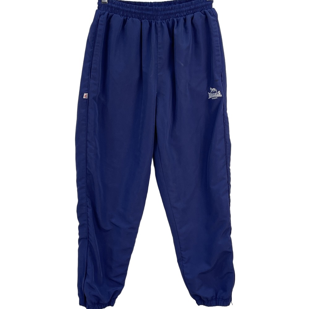 Lonsdale Blue Elastic Waist Jogger Pants with Zippered Ankles Medium