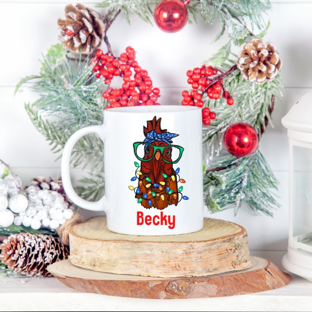 Funny Chicken Personalized Christmas Mug Chicken Lover Gift Farm Animal Mug Secr