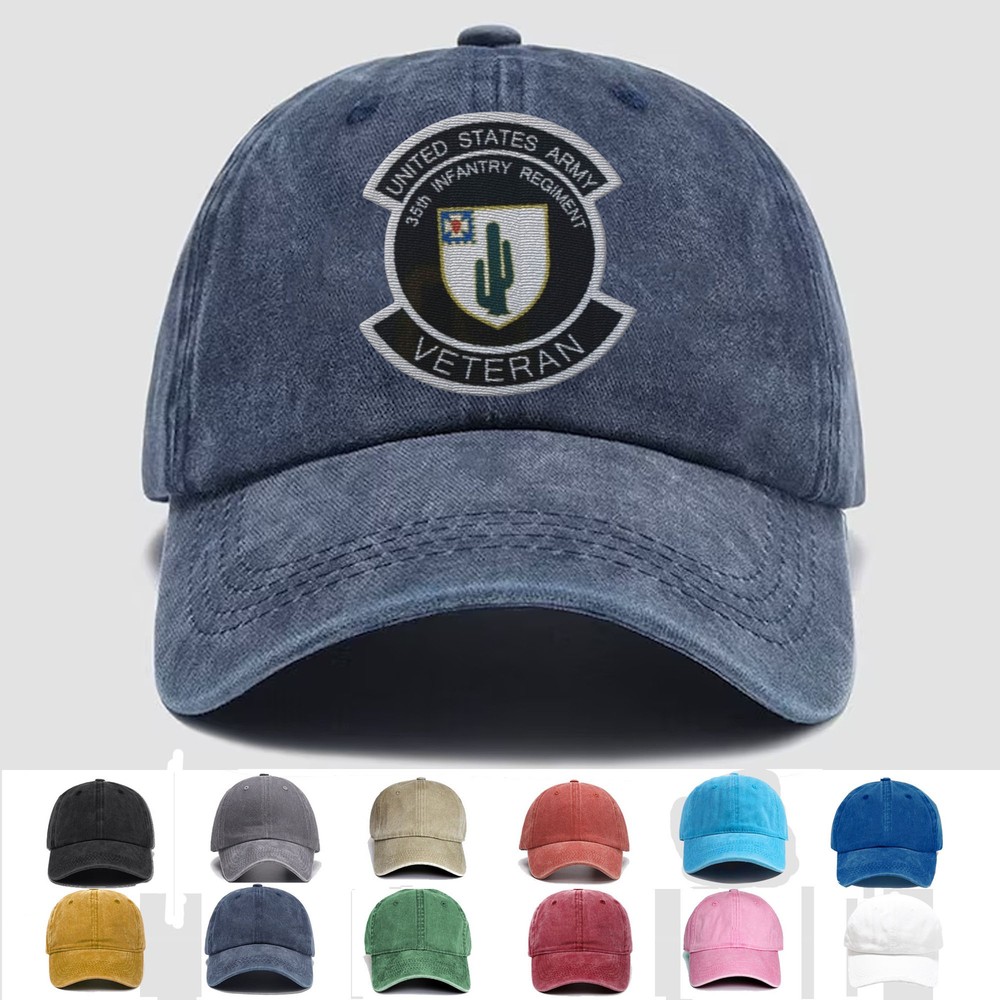 Custom Embroidered Hat US Army 35th Infantry Regiment Veteran, Trucker Hat, Gift