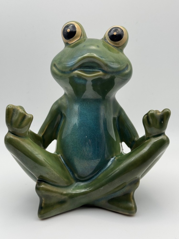 Apropos Zen Yoga Frog Meditating Ceramic Garden 7