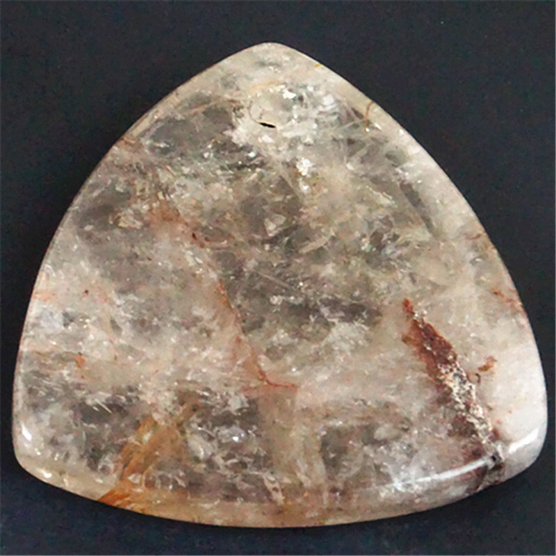 28x27x4mm Natural Golden Hair Rutilated Quartz Triangle Pendant V22508