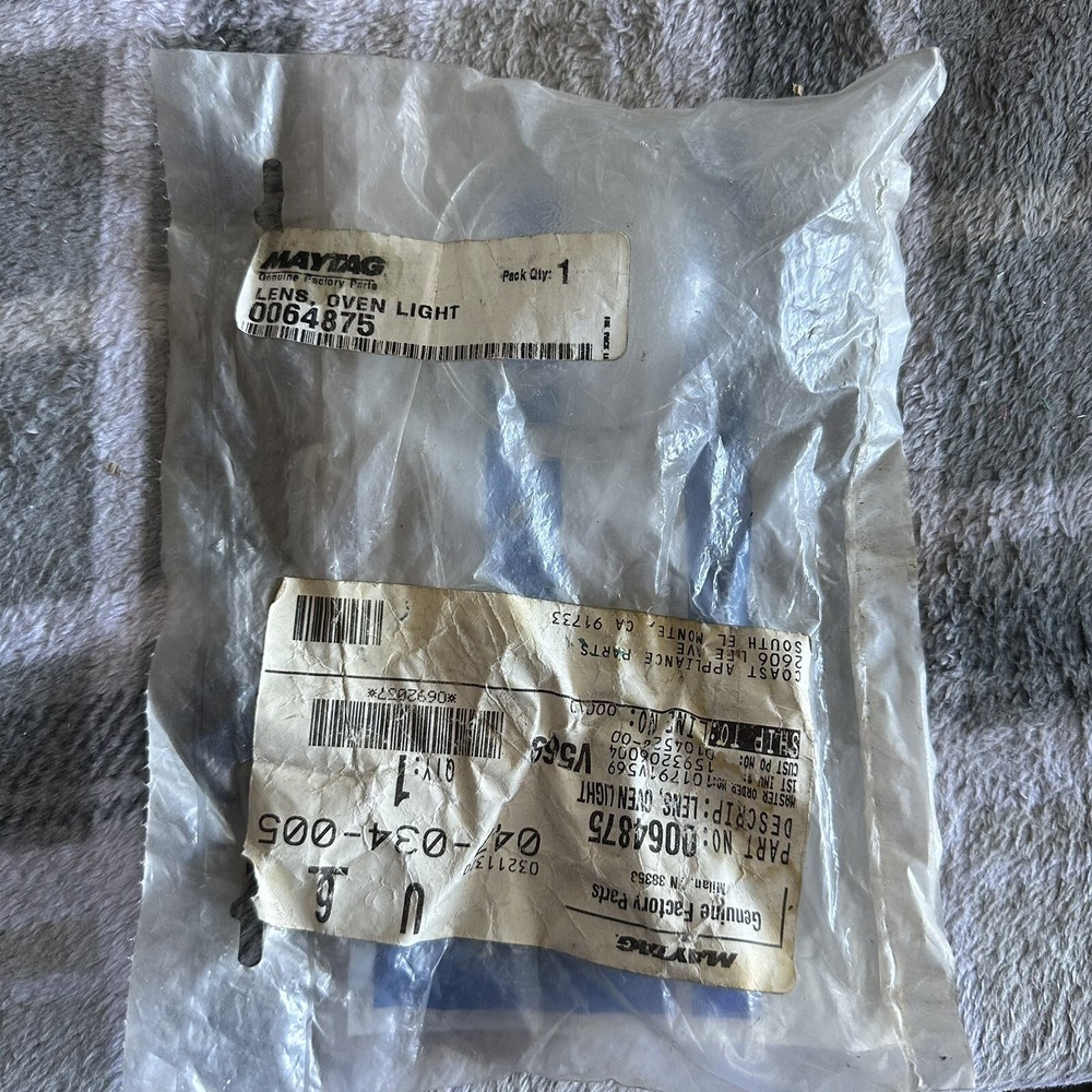 Maytag 0064875 Oven Light Lens