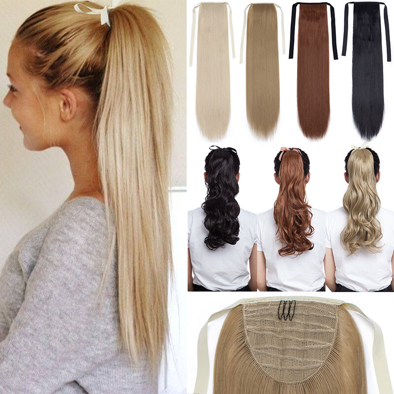 Clearance Sale: Real Thick Clip-In Human Hair Drawstring Ponytail Extensions-image