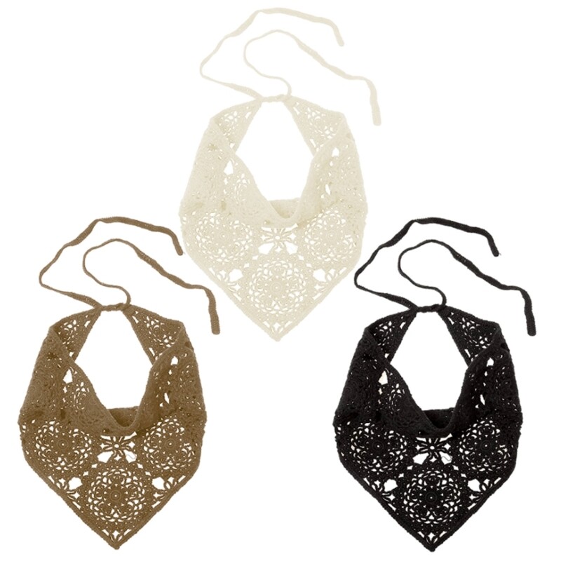 Crochet Bandana Scarf Headwrap for Women and Girls Stylish Hair Accessory  