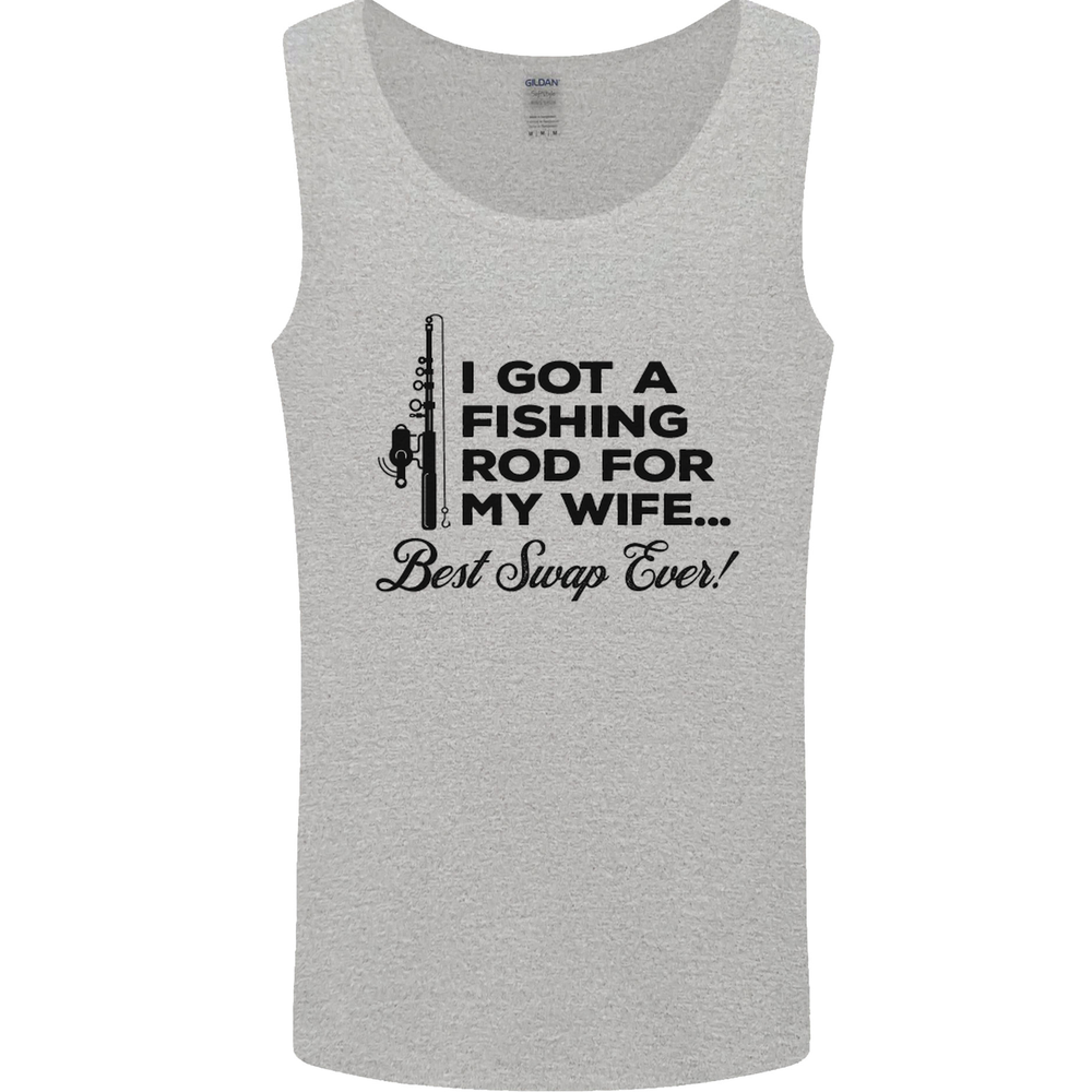 Fishing Rod for My Wife Fisherman Funny Mens Vest Tank Top
