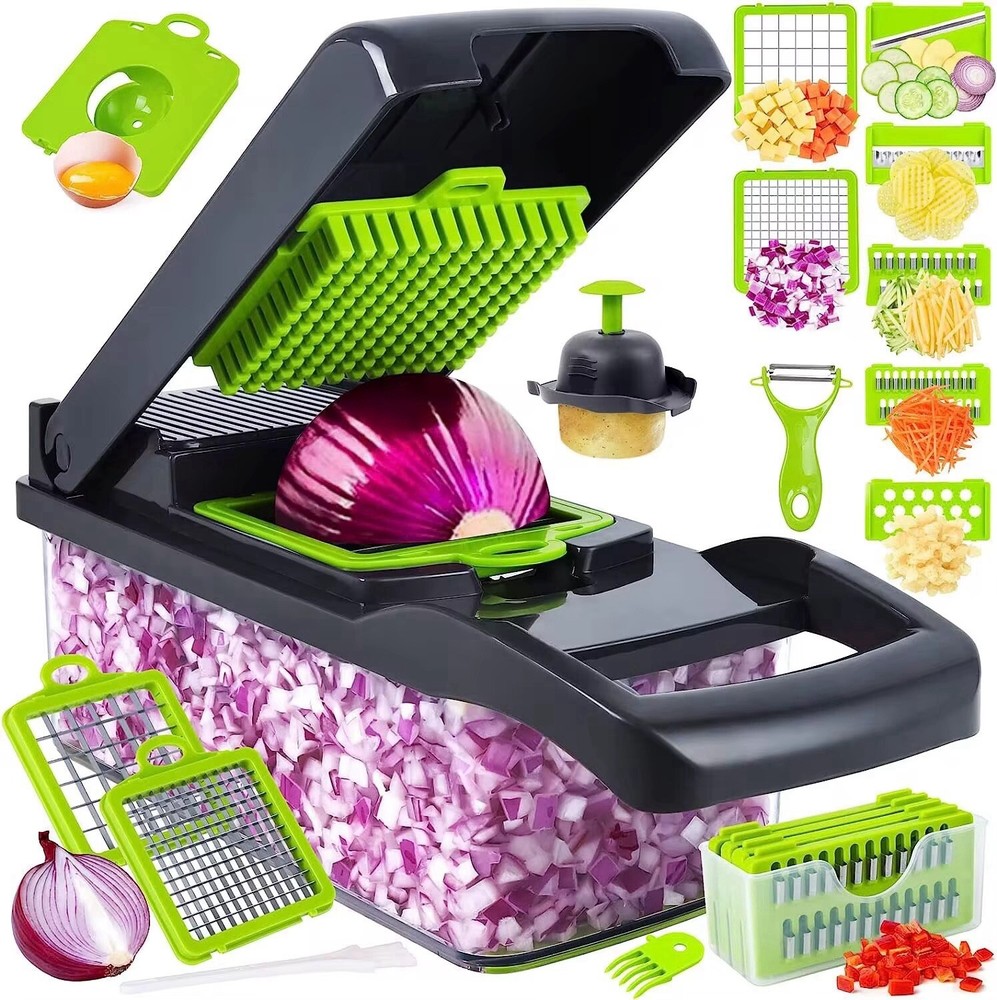 14-in-1 Professional Vegetable Chopper with Onion Dicer – Multifunctional Kitchen Helper