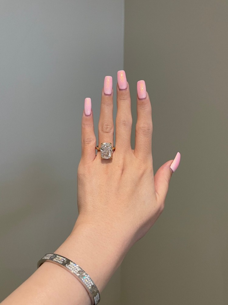 10CT Elongated Cushion Cut Moissanite Diamond Eternity Engagement Ring for Women