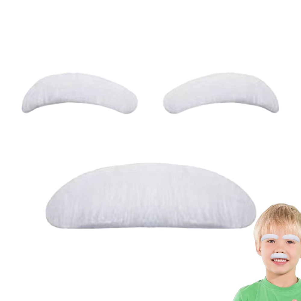 Halloween False Beard Old Man Eyebrows and Moustache Set Prop for Men and Women