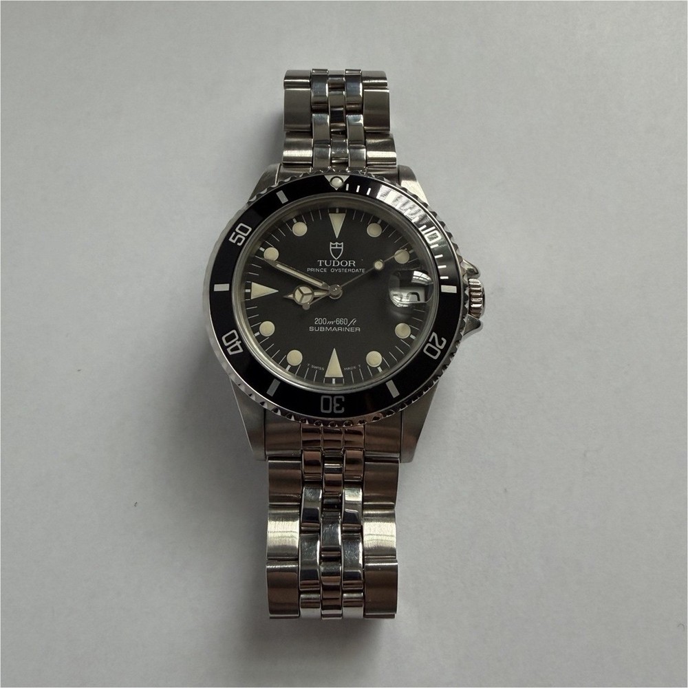 TUDOR Prince Oysterdate Submariner Black Dial Stainless Steel Diver Wristwatch