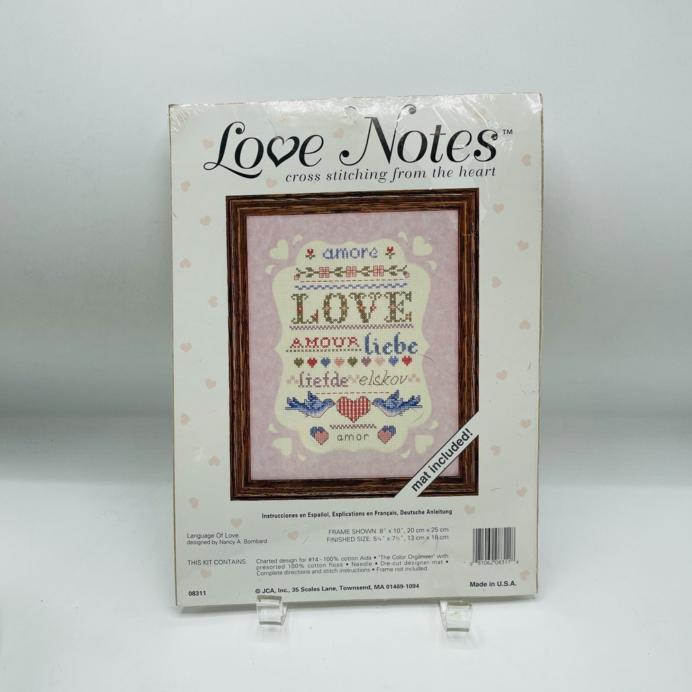 Romantic Love Notes Cross Stitch Pattern by Nancy Bombard JCA Cottagecore