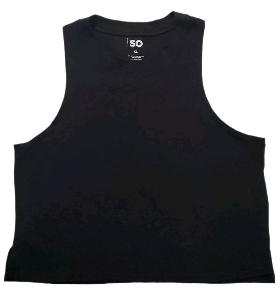 SO Black Luxe Round Neck Pullover Tank Top Junior's Size XL