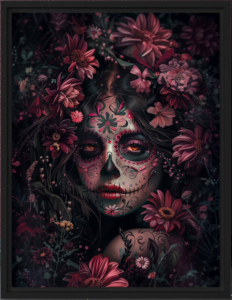 Sugar Skull Girl #2 Fine Art Print or Canvas, Mexican Day of the Dead Decor
