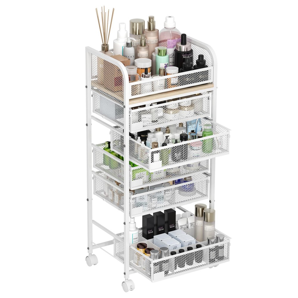 Makeup Organizer with 5 Drawers, Skincare Storage, Floor Skincare Organizers ...