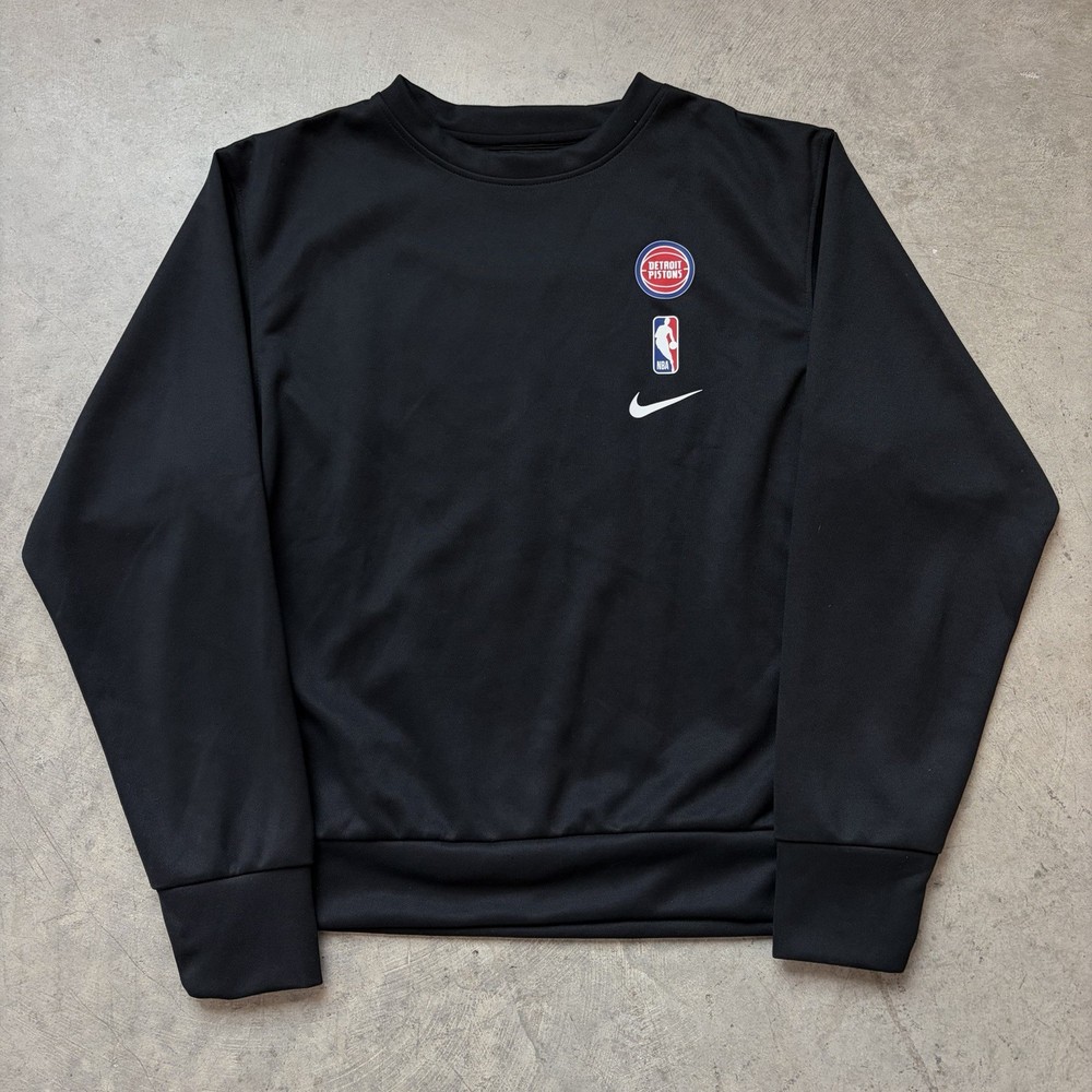 Nike Dri-Fit Detroit Pistons NBA Engineered Pullover Sweatshirt Black Medium