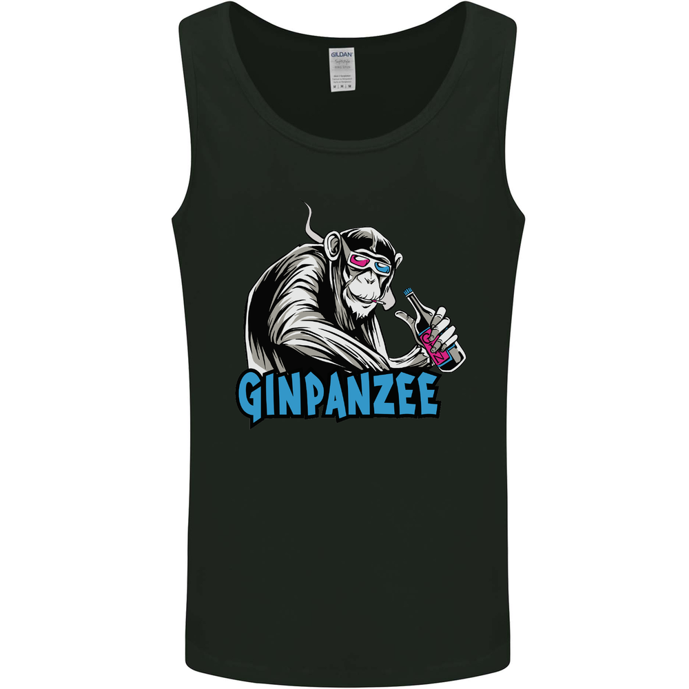 Ginpanzee Funny Gin Drinker Monkey Alcohol Mens Vest Tank Top