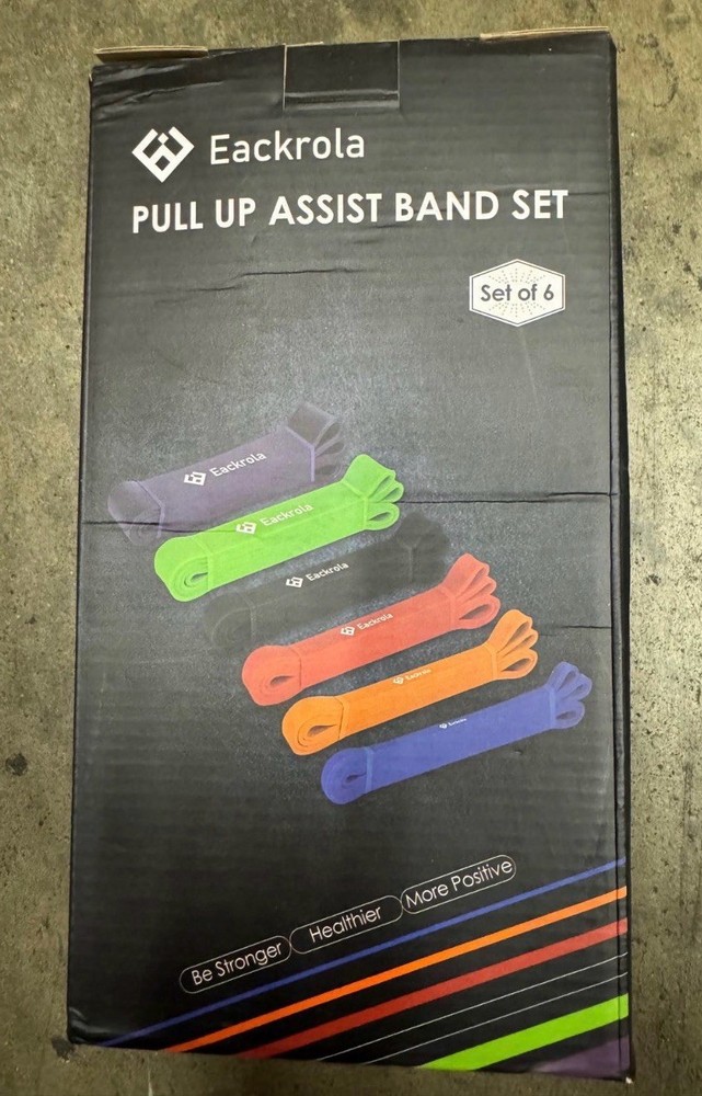 Eackrola Pull Up Assist Bands Set of 6 Resistance New in Box Workout Exercise