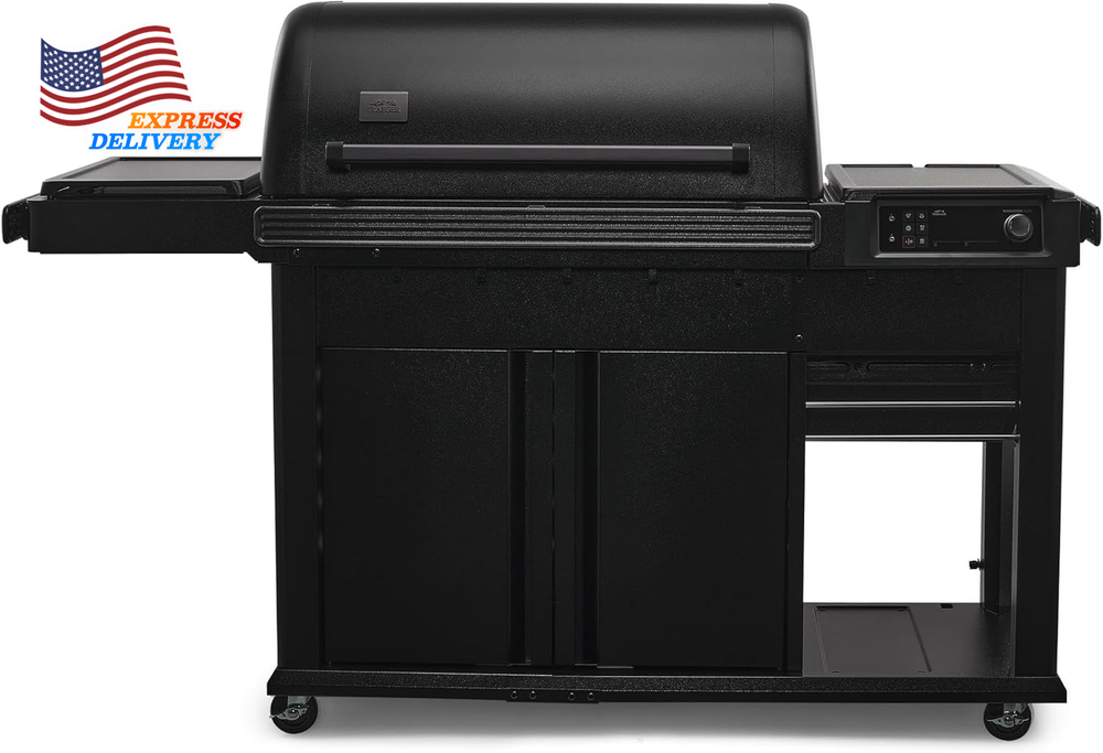 Woodridge Elite Electric Wood Pellet Grill & Smoker Side Sear Station Smoke Mode