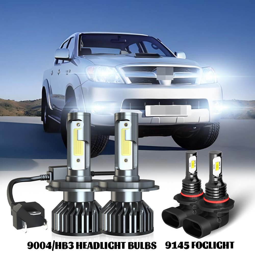 For Toyota Hilux 2004-2019 6000K LED Headlights Hi/Lo Beam + Fog Light Bulbs
