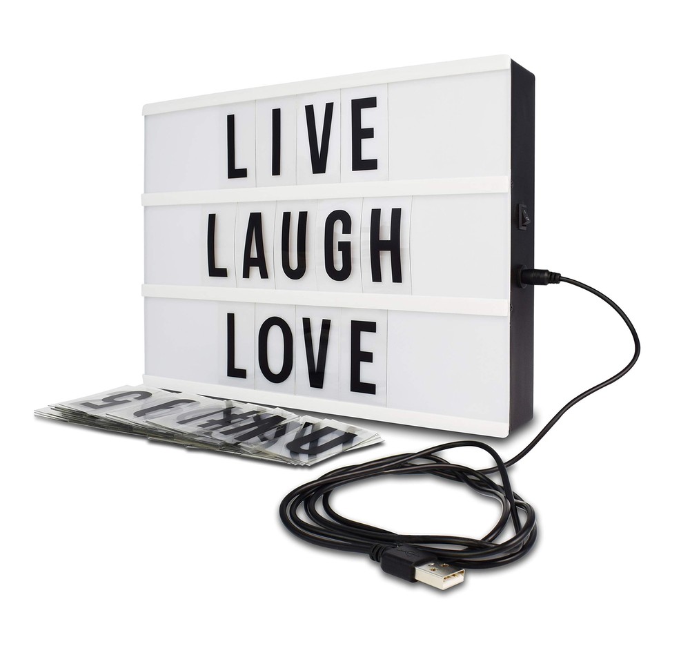 Northpoint Cinema Style 10-LED Home Decor Large Light Box with 109 Letters an...