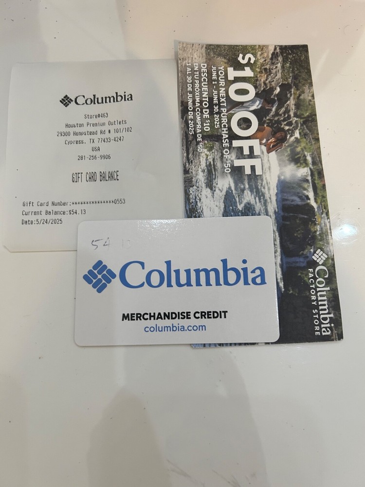Columbia $54.13 Lifetime Gift Card + $10 Off Expires June 1-image