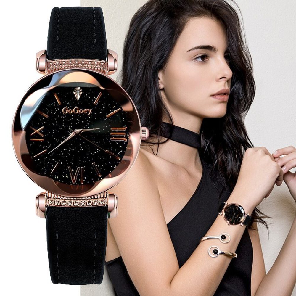 Elegant Women's Quartz Belt Watch with Stainless Steel Buckle and 36mm Dial