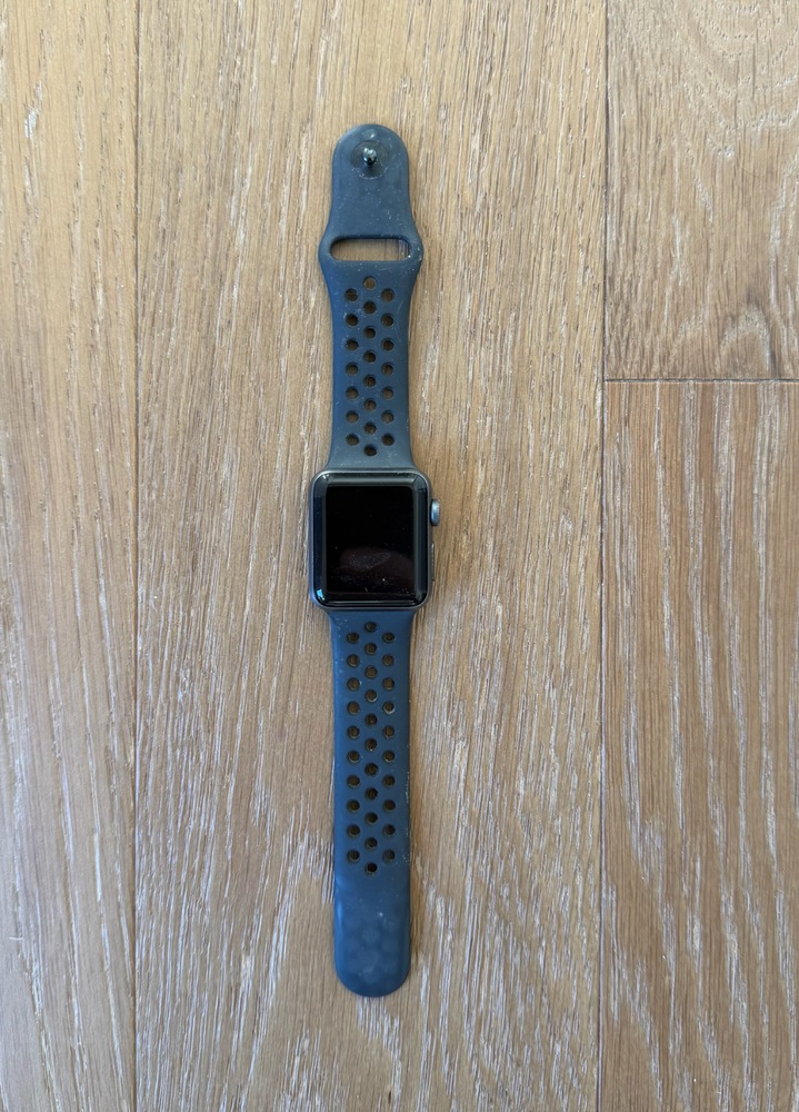 Apple Watch Series 3 38mm Space Gray Aluminum Case Black Sport Band Cellular