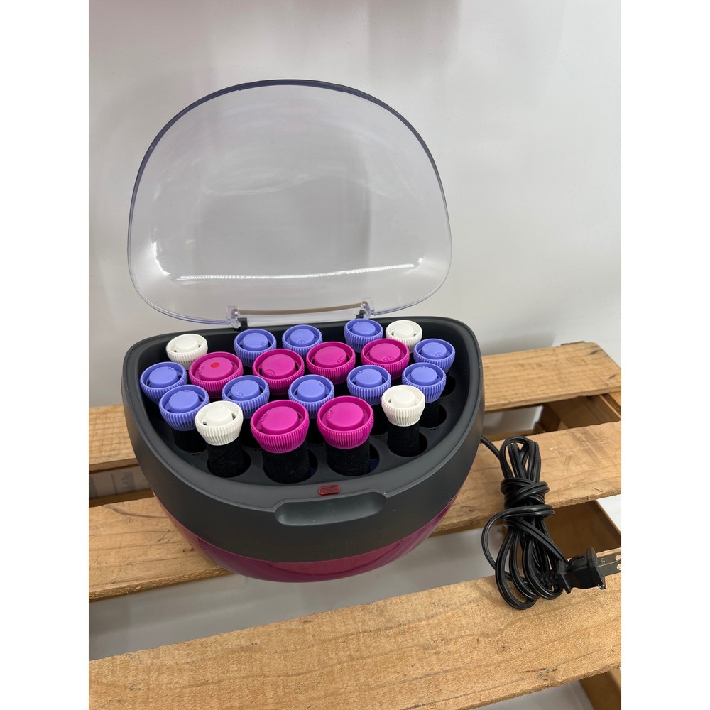 Remington H5600 Ionic Conditioning Hair Setter 20 Velvet Rollers Purple Pink