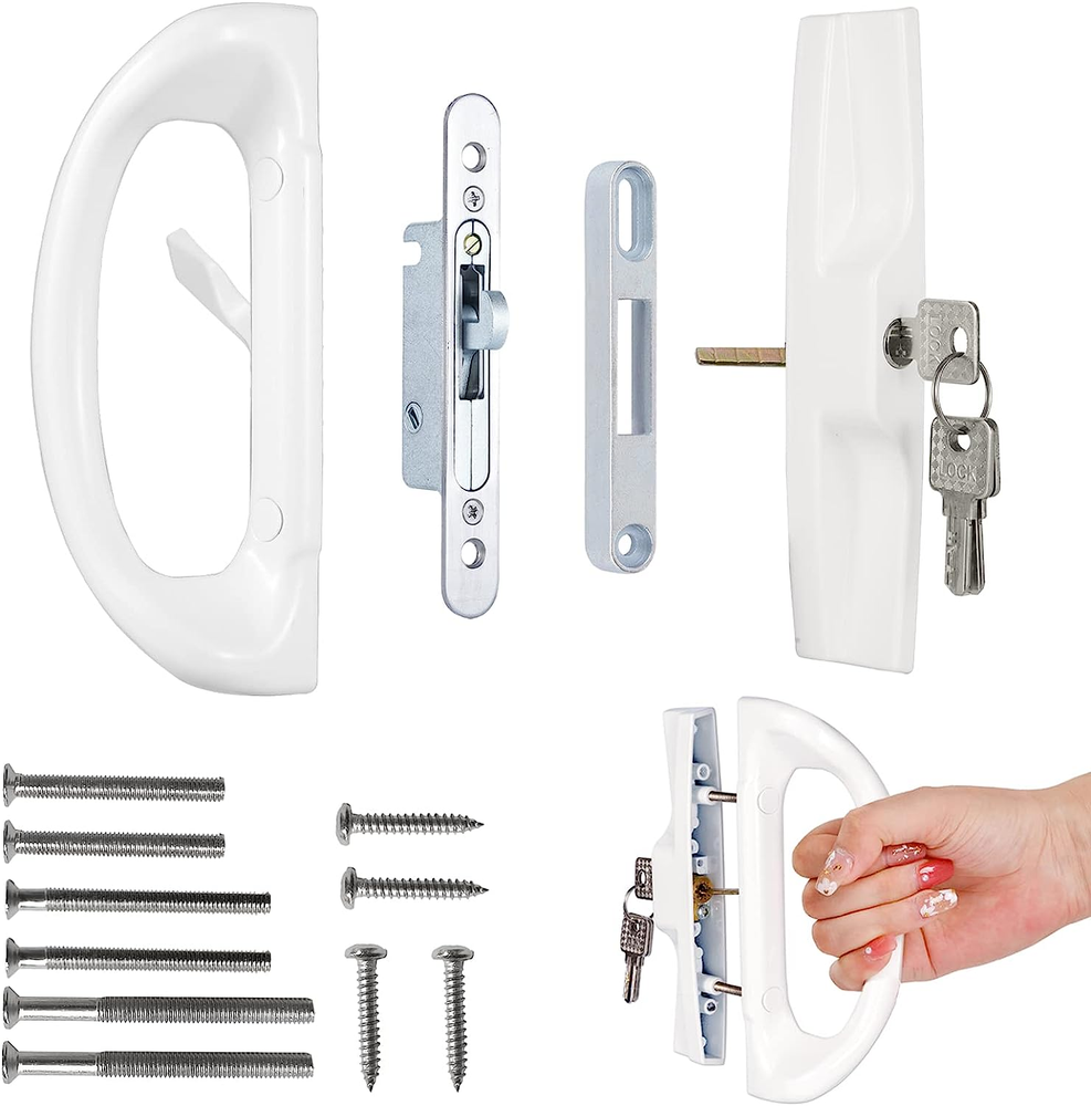 Patio Sliding Door Handle Set with Mortise Lock, Perfect Replacement Sliding Doo
