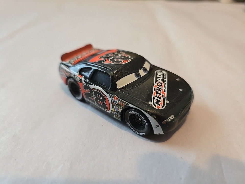 Disney Pixar Cars Aiken Axler Piston Cup V8 Nitroade #28 Black Die Cast