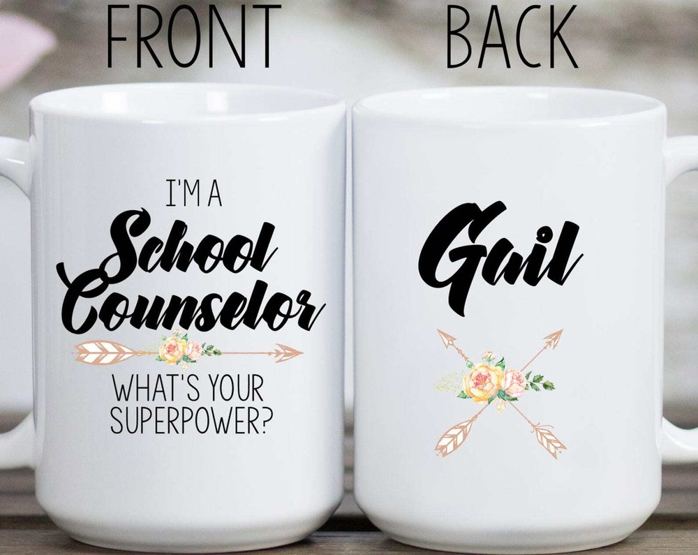 School Counselor Superpower Mug Inspirational Gift for Educators  