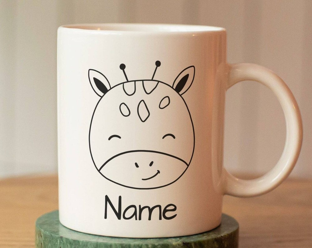 Custom Personalized Giraffe Mug for Kids with Name - Unique Gift Idea