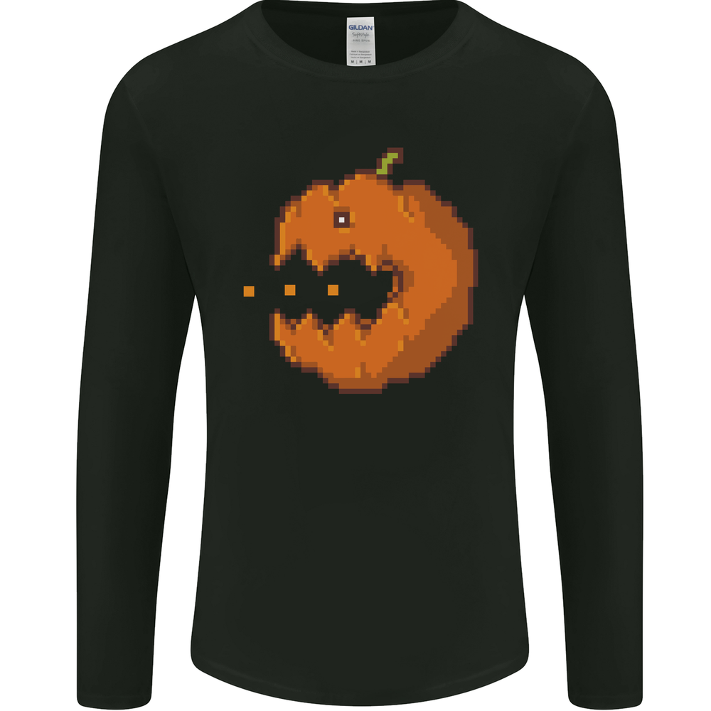Retro Video Games Halloween Pumpkin Funny Mens Long Sleeve T-Shirt