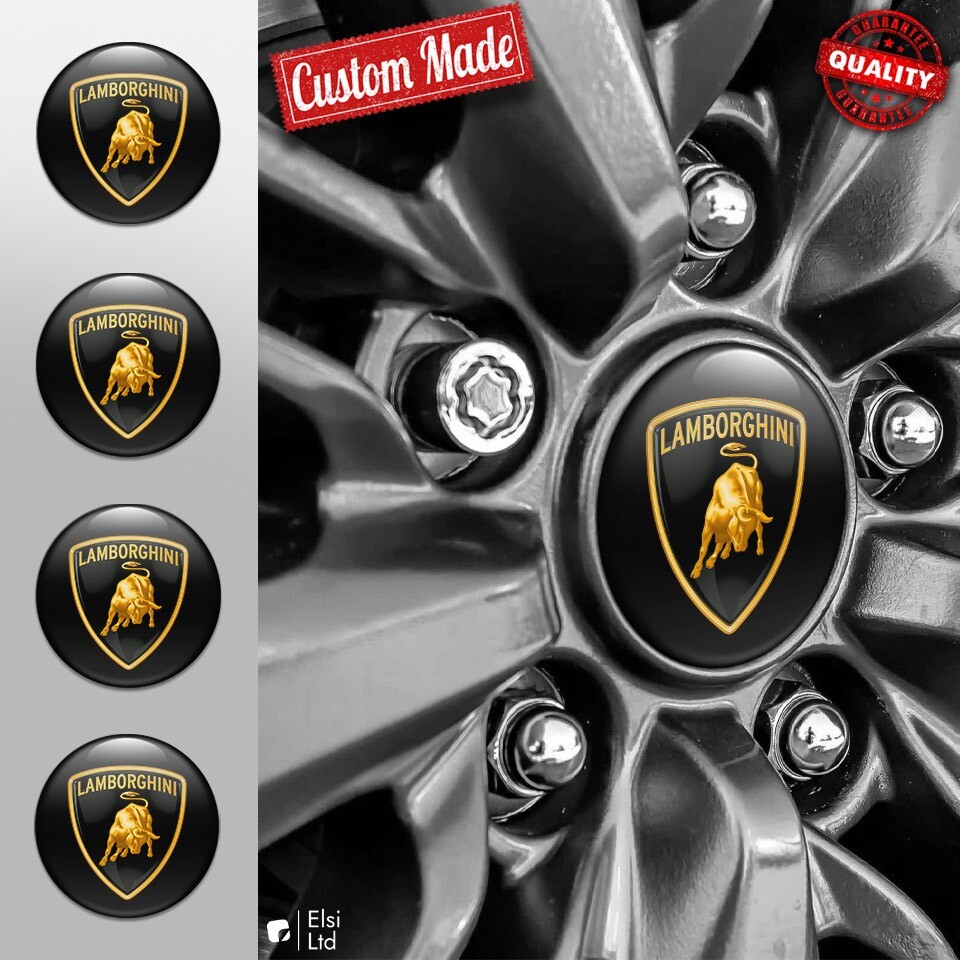 Lamborghini Decals | 4pcs Set Wheel Cap Stickers | Custom Made Rim Emblems