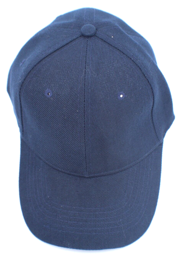 Dark Blue Baseball Cap Hat Hook Loop Solid Adjustable Back Brand New