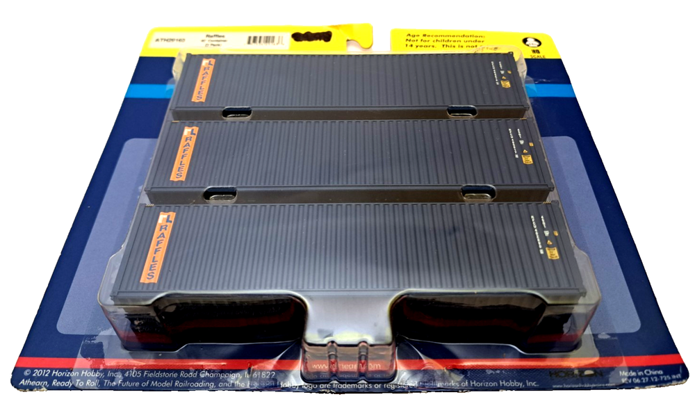 Athearn ATH29163 Raffles 40' Container (3-Pack) Brand New Sealed FAST SHIPPING!