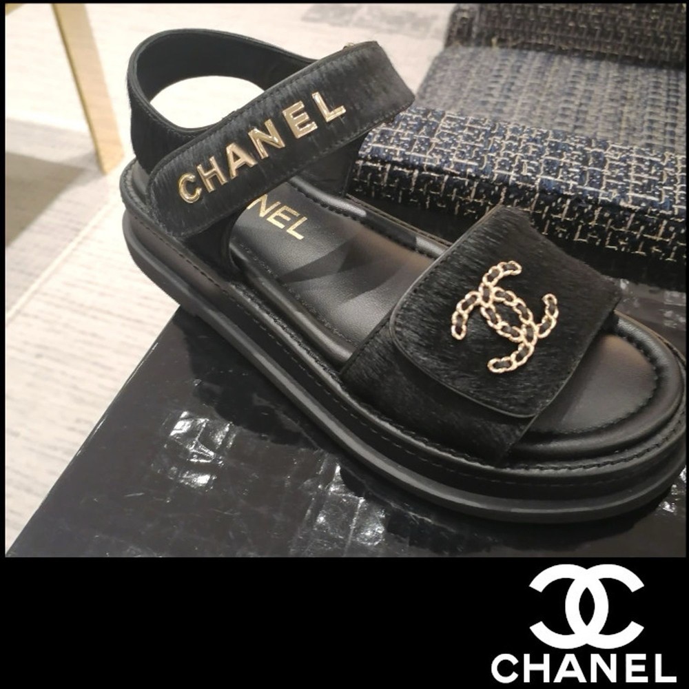 CHANEL Dad 24P CC Logo Sandals in Size 40