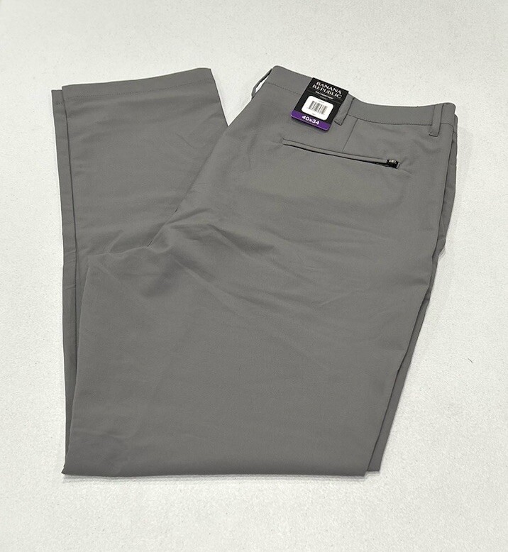 Banana Republic Men's Flat Front Pants, Gray, Size 40X34