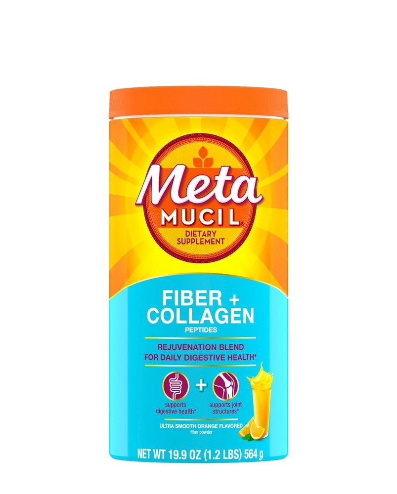 Metamucil Fiber + Collagen Peptides Powder Orange 19.9 oz/1.2lb. EXP 05/2026