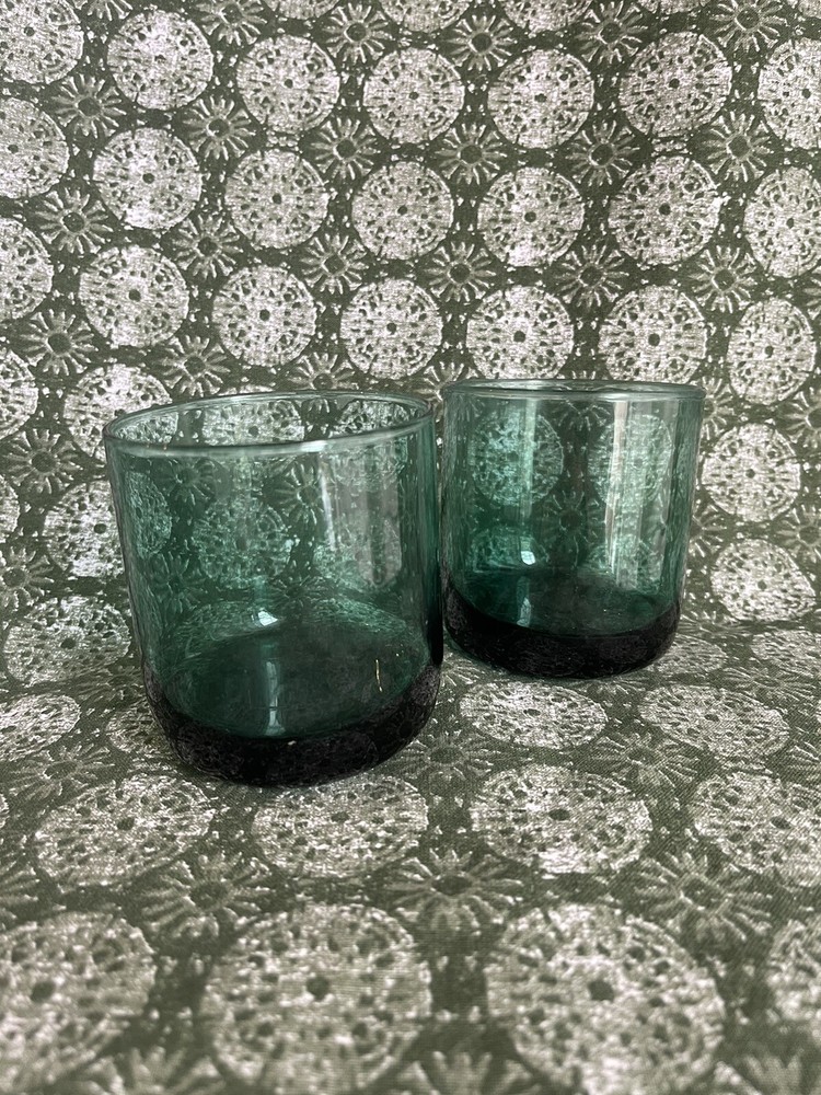 Vintage Libbey Metropolitan 8oz Juniper Green Barware Drink Glasses