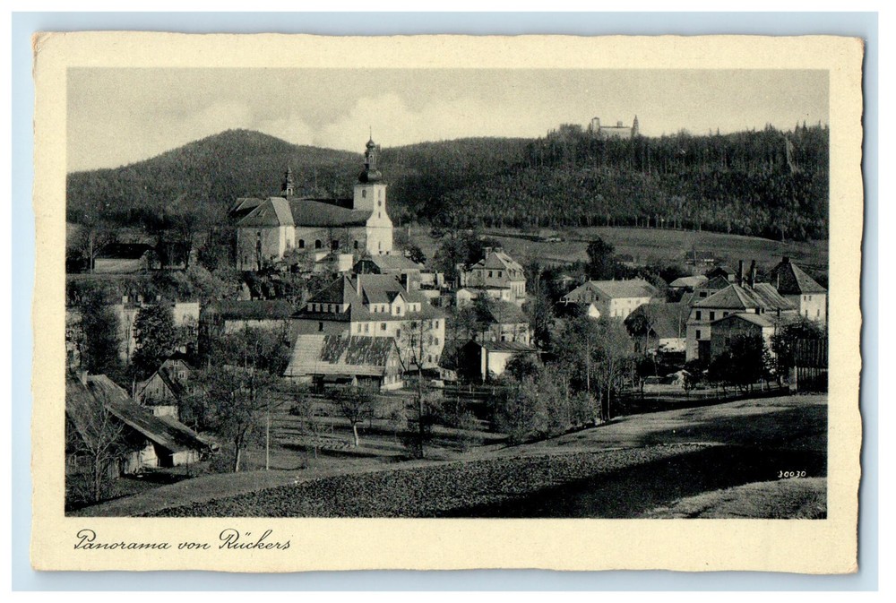 1934 Buildings View, Panorama Von Ruckers Germany Vintage Posted Postcard